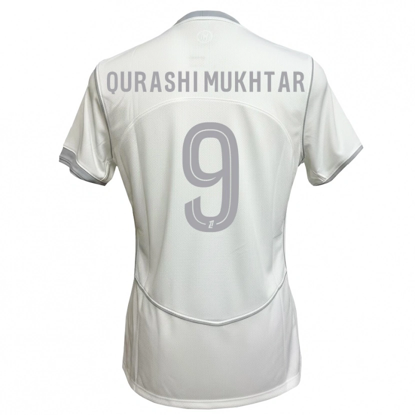 Danxen Kvinder Awab Mukhtar #9 Hvid Grå Udebane Spillertrøjer 2026/27 Trøje T-Shirt