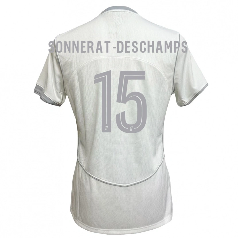 Danxen Kvinder Nattio Sonnerat #15 Hvid Grå Udebane Spillertrøjer 2026/27 Trøje T-Shirt