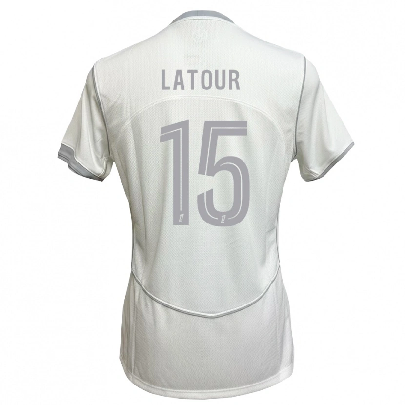 Danxen Kvinder Léo Latour #15 Hvid Grå Udebane Spillertrøjer 2026/27 Trøje T-Shirt