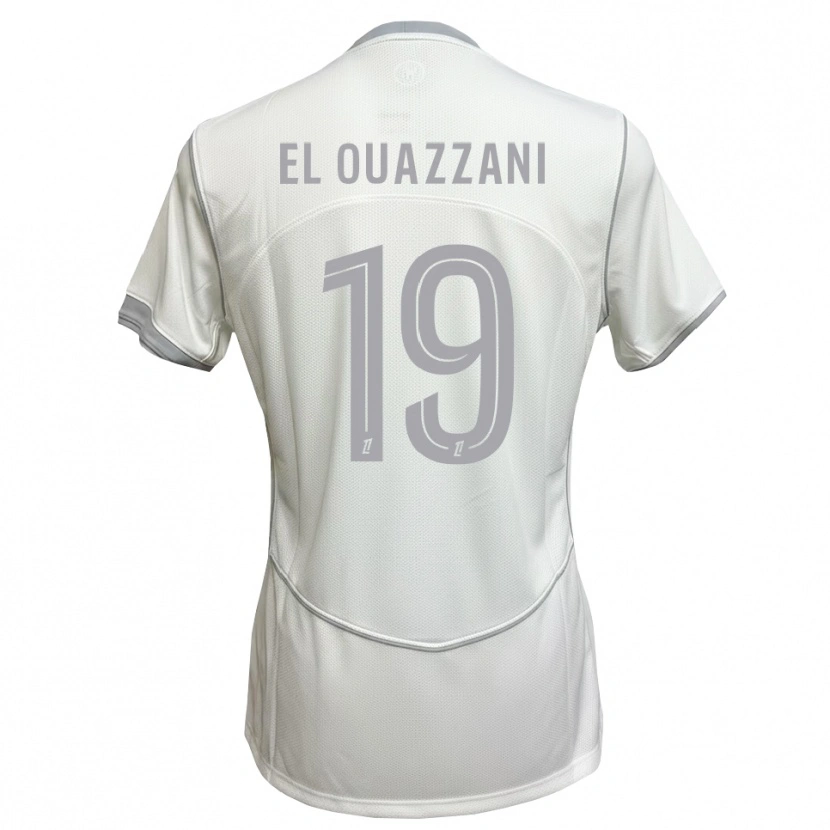 Danxen Kvinder Amine El Ouazzani #19 Hvid Grå Udebane Spillertrøjer 2026/27 Trøje T-Shirt