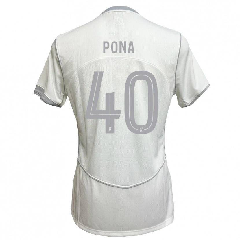 Danxen Kvinder Oumar Pona #40 Hvid Grå Udebane Spillertrøjer 2026/27 Trøje T-Shirt