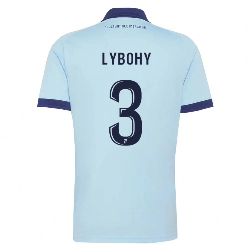 Danxen Kvinder Kyliann Lybohy #3 Kornblomstblå Sort Udebane Spillertrøjer 2026/27 Trøje T-Shirt