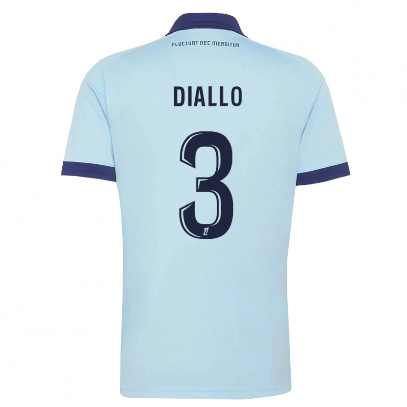 Danxen Kvinder Ibrahim Diallo #3 Kornblomstblå Sort Udebane Spillertrøjer 2026/27 Trøje T-Shirt