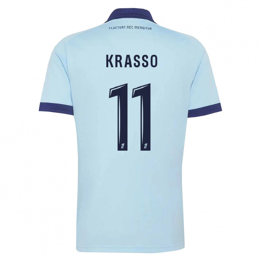 Danxen Kvinder Jean-Philippe Krasso #11 Kornblomstblå Sort Udebane Spillertrøjer 2026/27 Trøje T-Shirt
