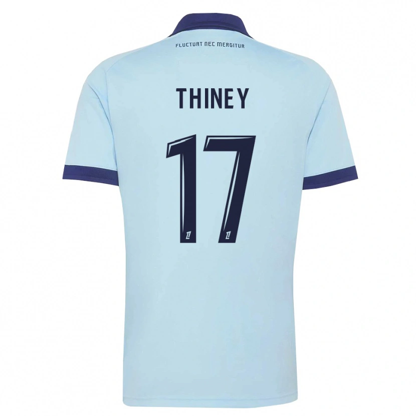 Danxen Kvinder Gaëtane Thiney #17 Kornblomstblå Sort Udebane Spillertrøjer 2026/27 Trøje T-Shirt