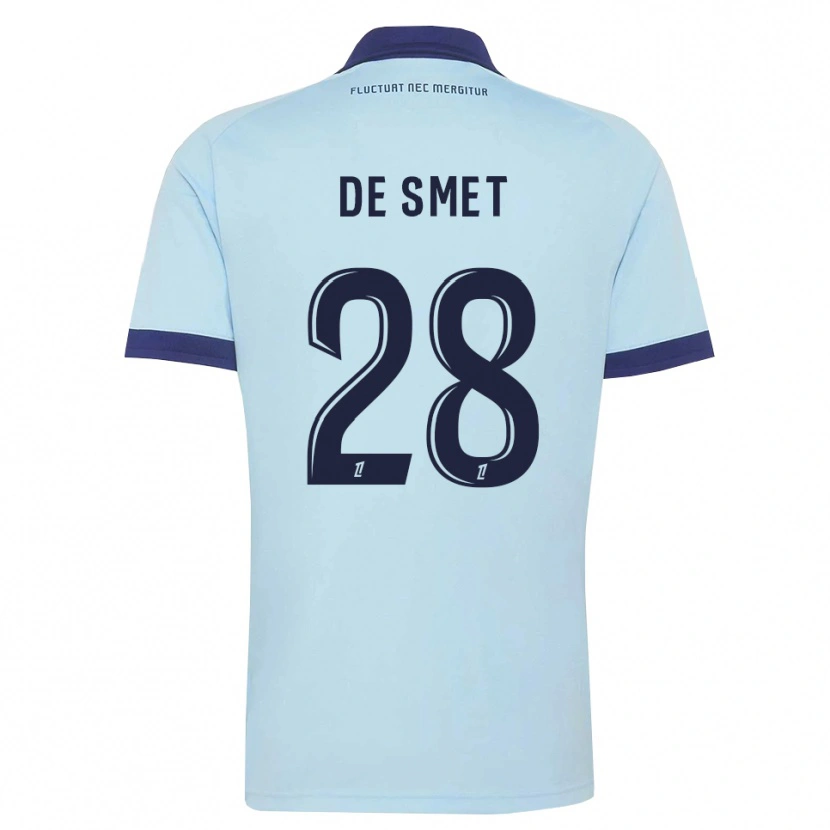 Danxen Kvinder Thibault De Smet #28 Kornblomstblå Sort Udebane Spillertrøjer 2026/27 Trøje T-Shirt
