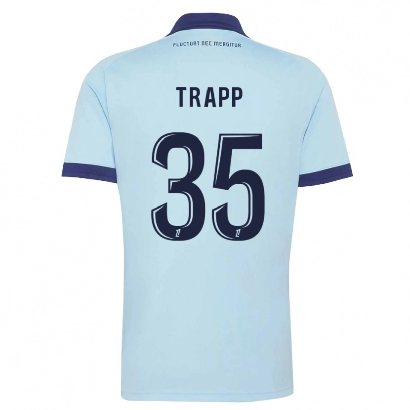 Danxen Kvinder Kevin Trapp #35 Kornblomstblå Sort Udebane Spillertrøjer 2026/27 Trøje T-Shirt