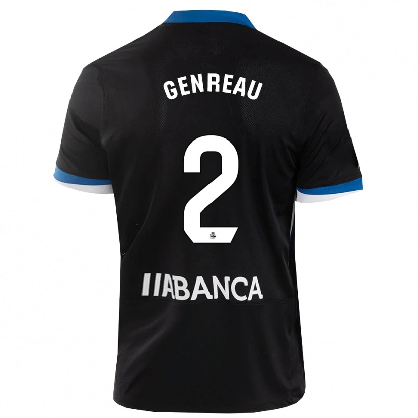 Danxen Kvinder Denis Genreau #2 Sort Blå Hvid Udebane Spillertrøjer 2026/27 Trøje T-Shirt