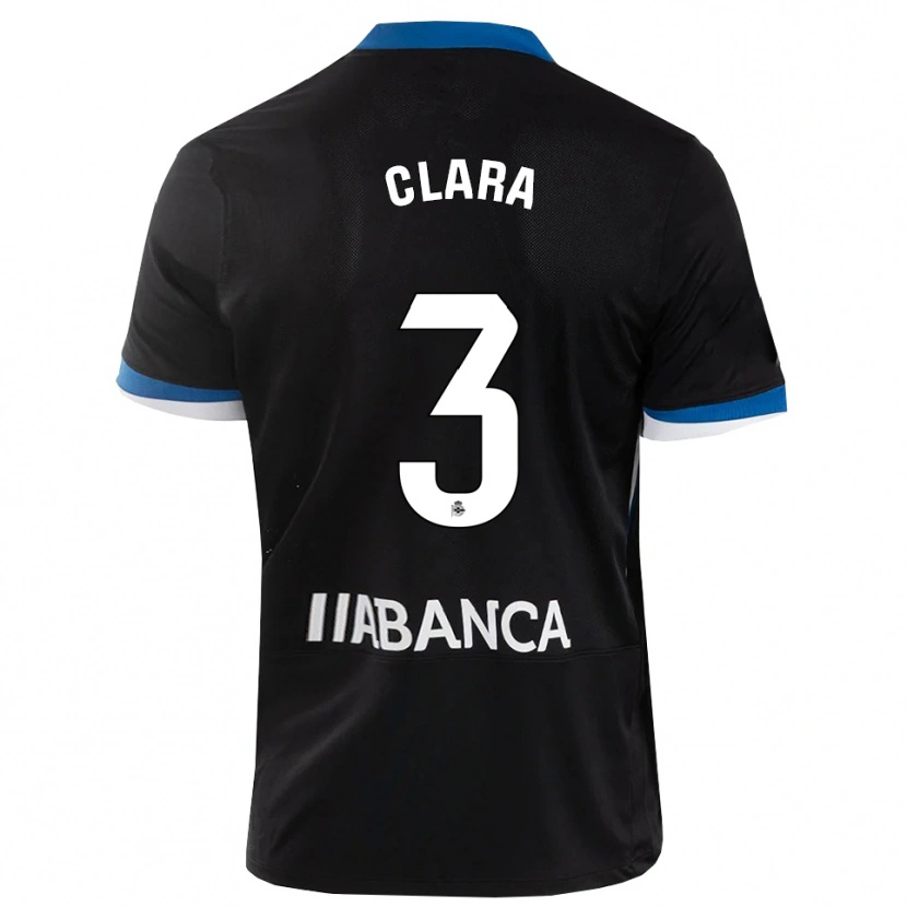 Danxen Kvinder Clara Rodríguez #3 Sort Blå Hvid Udebane Spillertrøjer 2026/27 Trøje T-Shirt