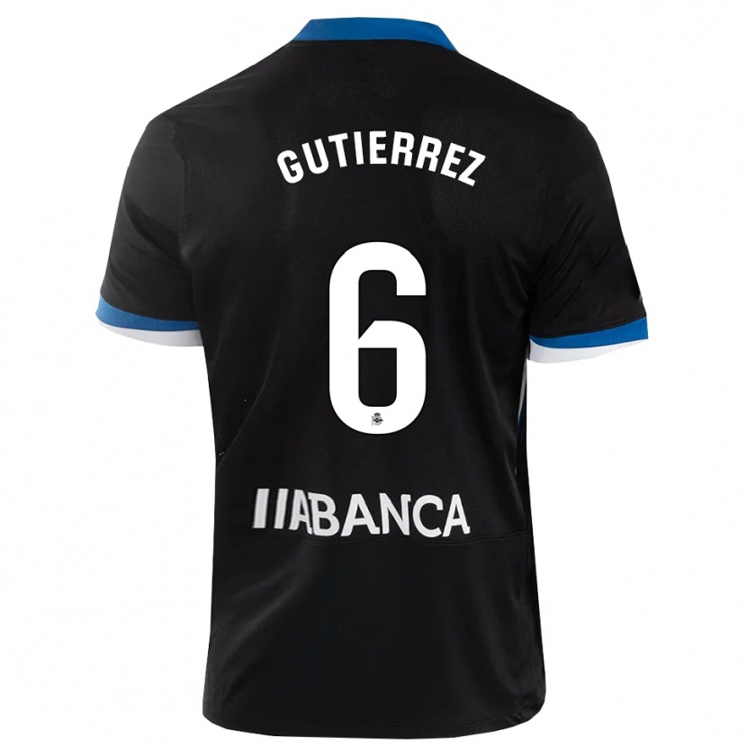 Danxen Kvinder Paula Gutiérrez #6 Sort Blå Hvid Udebane Spillertrøjer 2026/27 Trøje T-Shirt