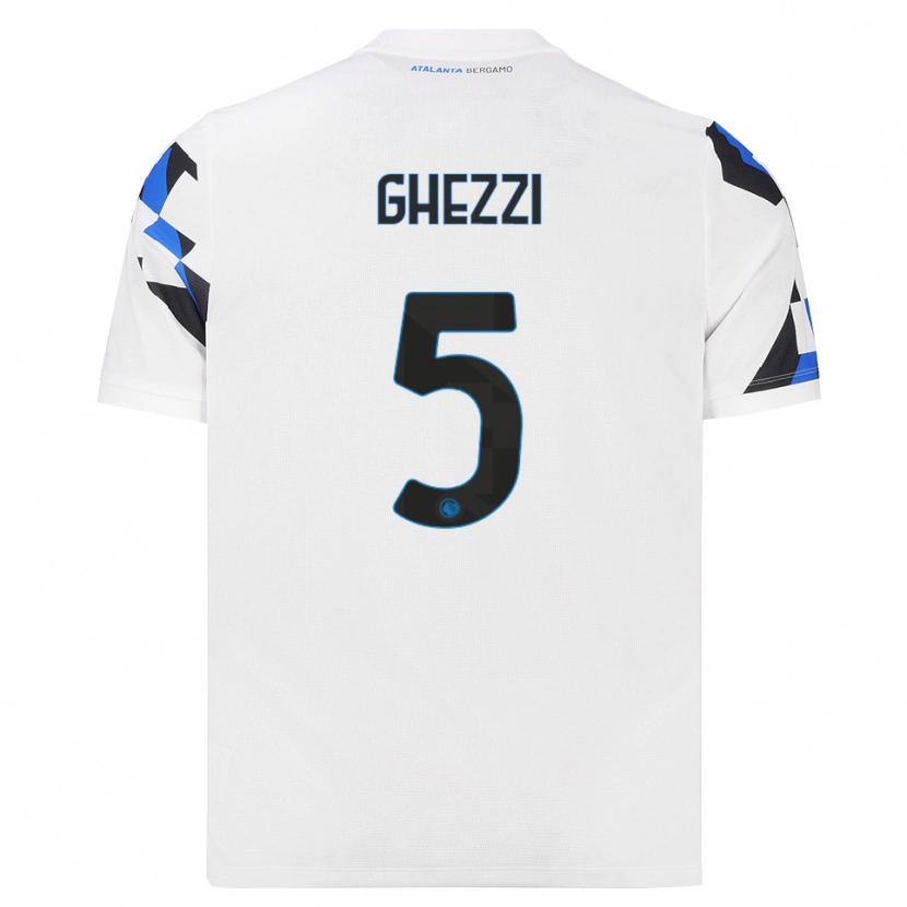 Danxen Kvinder Samuele Ghezzi #5 Hvid Rød Blå Udebane Spillertrøjer 2026/27 Trøje T-Shirt