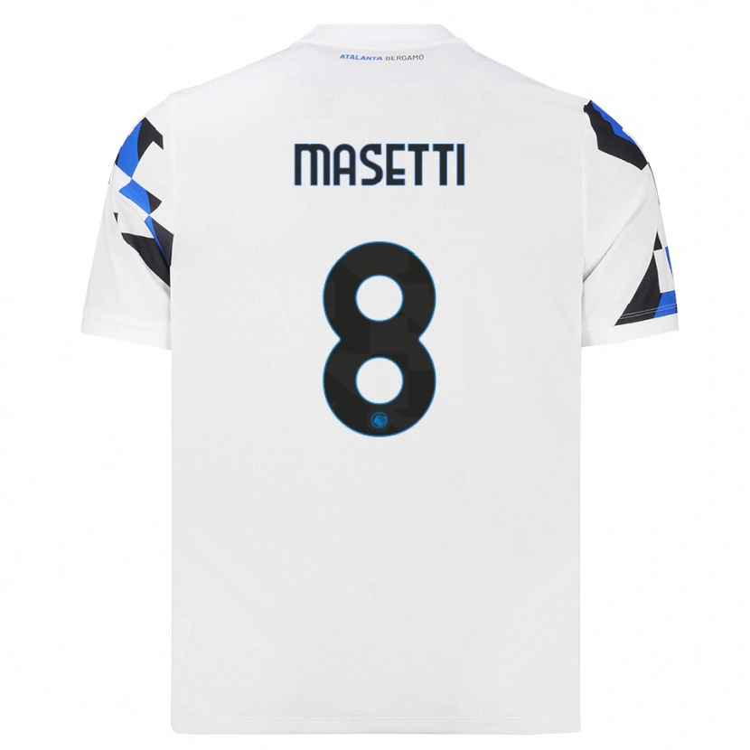 Danxen Kvinder Francesco Masetti #8 Hvid Rød Blå Udebane Spillertrøjer 2026/27 Trøje T-Shirt