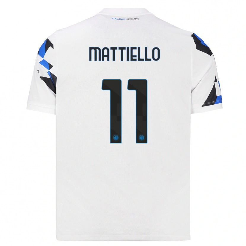 Danxen Kvinder Federico Mattiello #11 Hvid Rød Blå Udebane Spillertrøjer 2026/27 Trøje T-Shirt