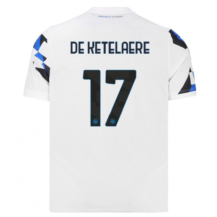 Danxen Kvinder Charles De Ketelaere #17 Hvid Rød Blå Udebane Spillertrøjer 2026/27 Trøje T-Shirt