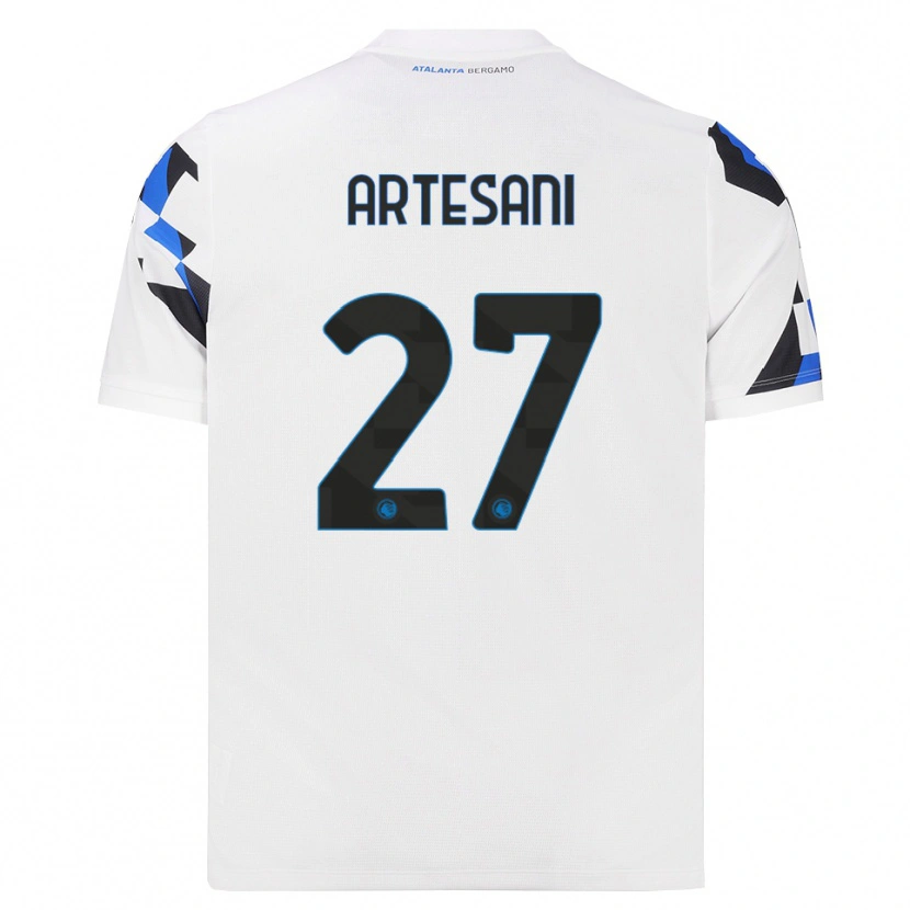 Danxen Kvinder Nicolò Artesani #27 Hvid Rød Blå Udebane Spillertrøjer 2026/27 Trøje T-Shirt
