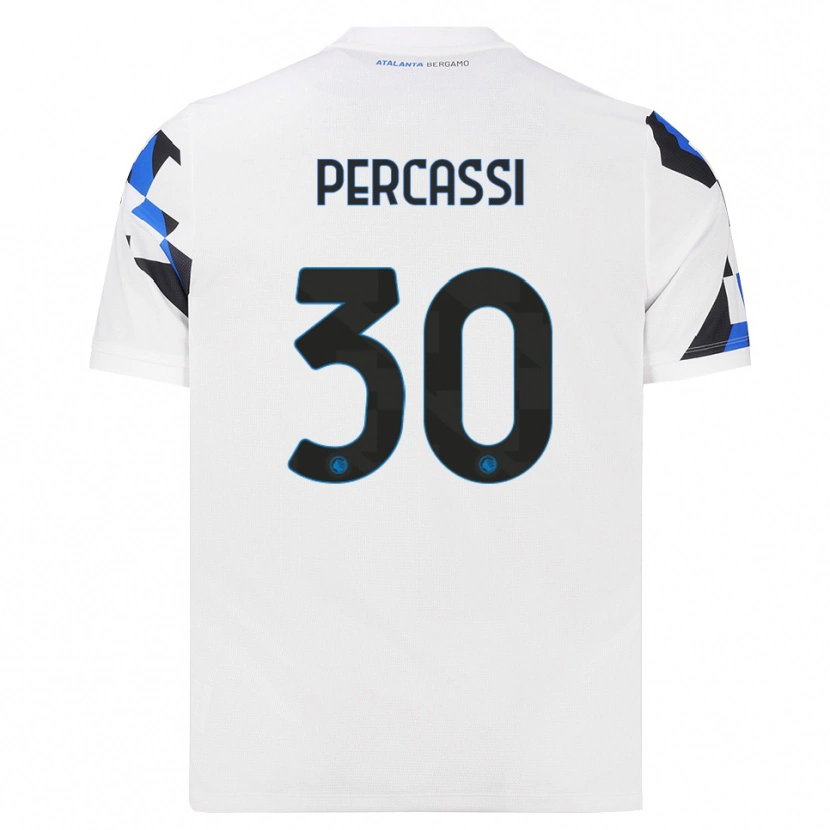 Danxen Kvinder Giovanni Percassi #30 Hvid Rød Blå Udebane Spillertrøjer 2026/27 Trøje T-Shirt