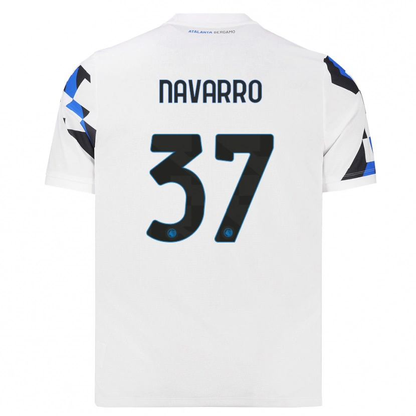 Danxen Kvinder Albert Navarro #37 Hvid Rød Blå Udebane Spillertrøjer 2026/27 Trøje T-Shirt