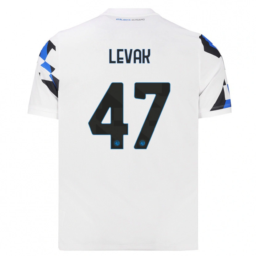 Danxen Kvinder Sergej Levak #47 Hvid Rød Blå Udebane Spillertrøjer 2026/27 Trøje T-Shirt