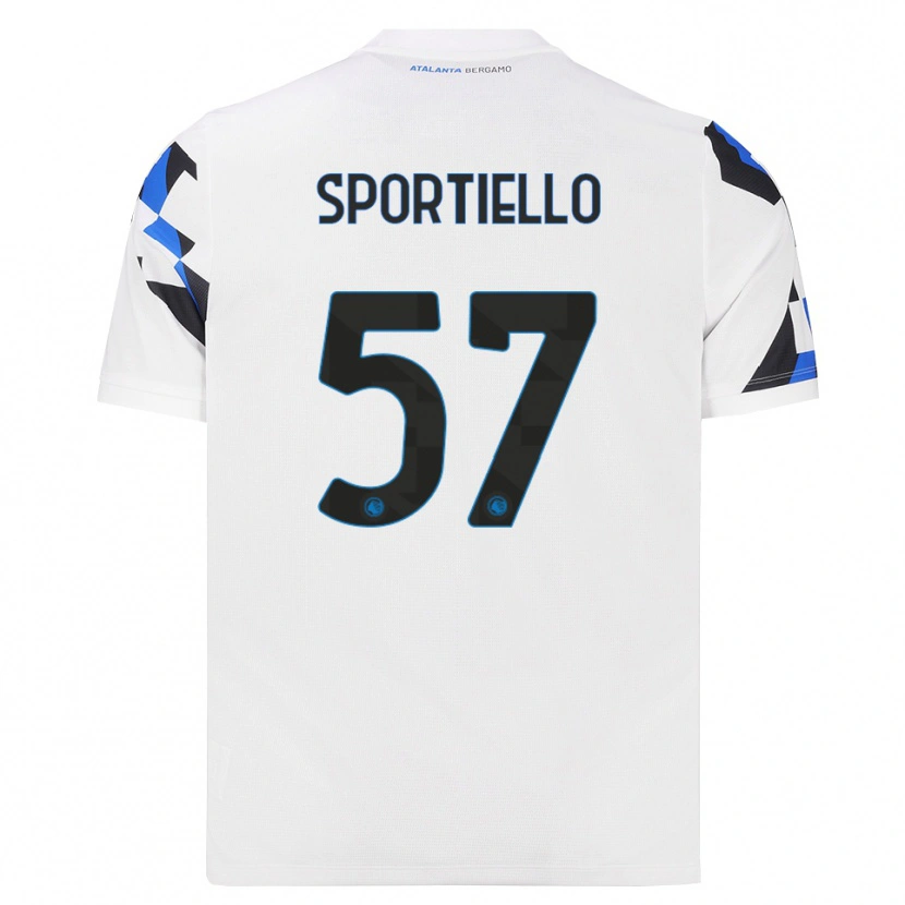 Danxen Kvinder Marco Sportiello #57 Hvid Rød Blå Udebane Spillertrøjer 2026/27 Trøje T-Shirt
