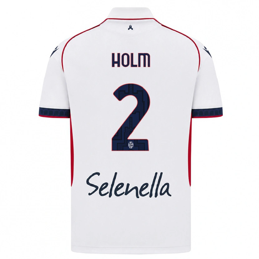 Danxen Kvinder Emil Holm #2 Hvid Rød Kongelig Blå Udebane Spillertrøjer 2026/27 Trøje T-Shirt
