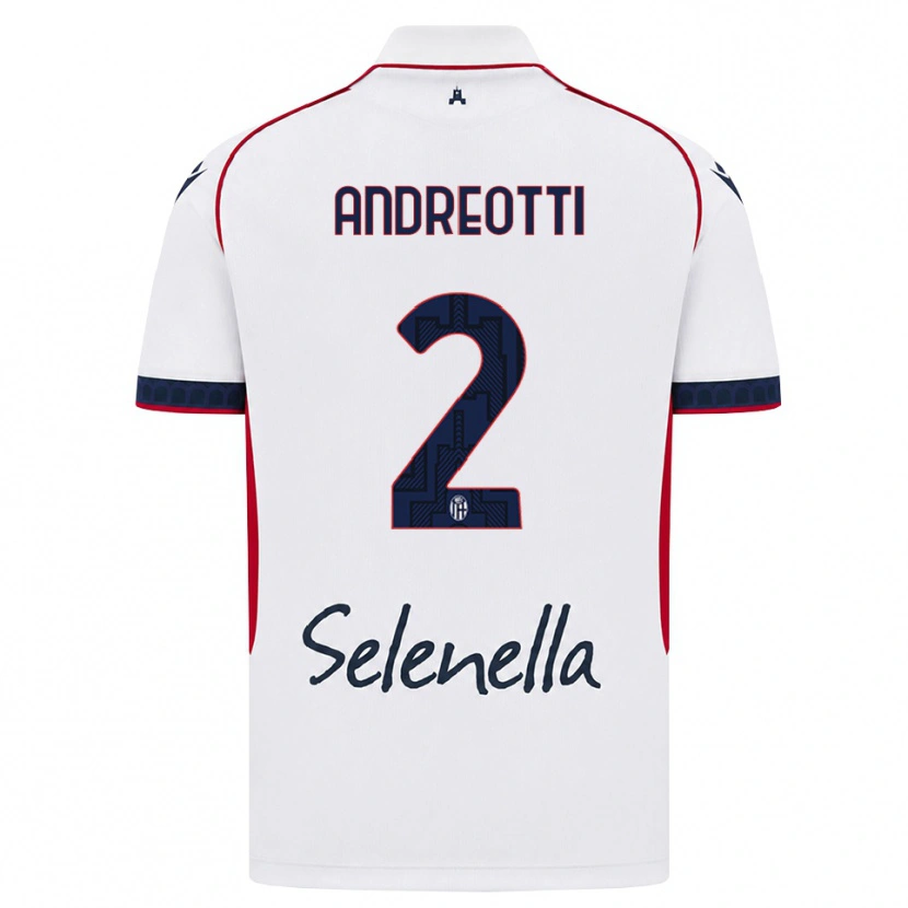 Danxen Kvinder Matteo Andreotti #2 Hvid Rød Kongelig Blå Udebane Spillertrøjer 2026/27 Trøje T-Shirt