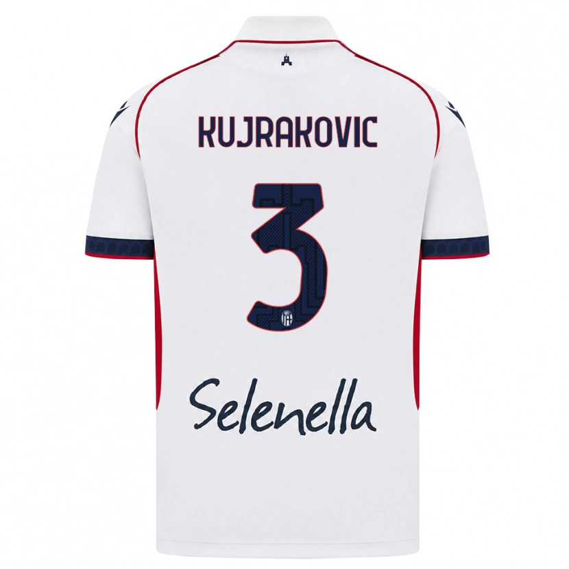 Danxen Kvinder Minel Kujrakovic #3 Hvid Rød Kongelig Blå Udebane Spillertrøjer 2026/27 Trøje T-Shirt