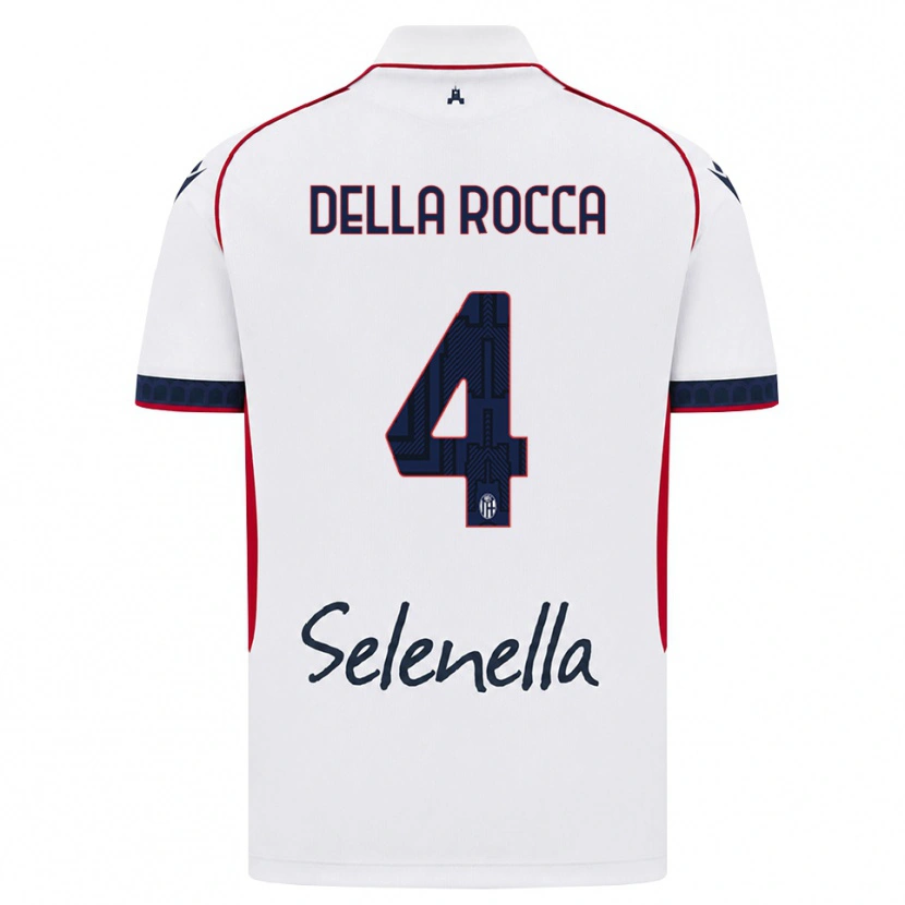 Danxen Kvinder Manuel Della Rocca #4 Hvid Rød Kongelig Blå Udebane Spillertrøjer 2026/27 Trøje T-Shirt