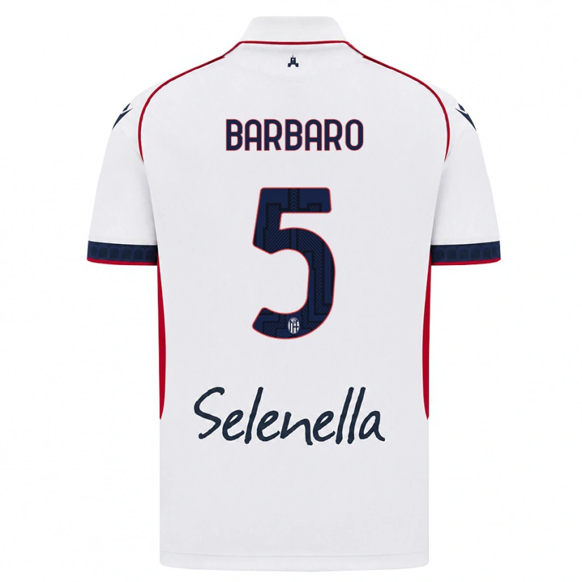 Danxen Kvinder Elia Barbaro #5 Hvid Rød Kongelig Blå Udebane Spillertrøjer 2026/27 Trøje T-Shirt