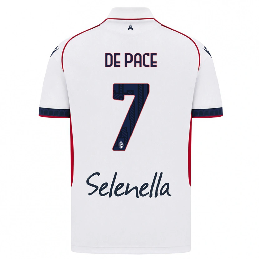 Danxen Kvinder Piervincenzo De Pace #7 Hvid Rød Kongelig Blå Udebane Spillertrøjer 2026/27 Trøje T-Shirt