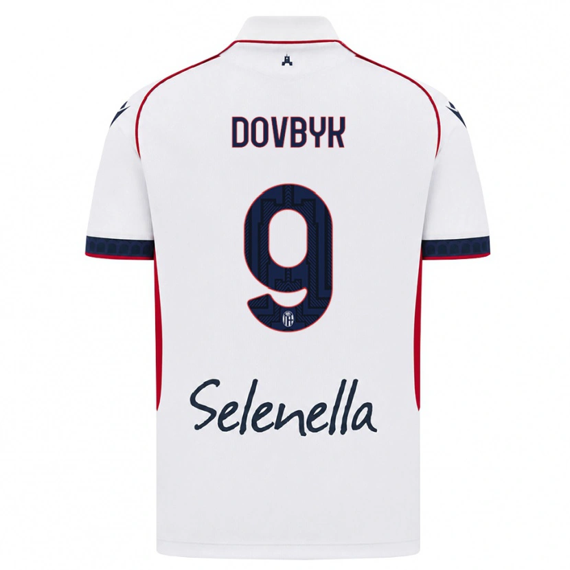 Danxen Kvinder Artem Dovbyk #9 Hvid Rød Kongelig Blå Udebane Spillertrøjer 2026/27 Trøje T-Shirt