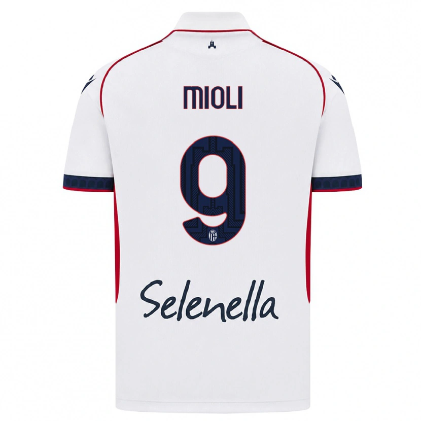 Danxen Kvinder Mattia Mioli #9 Hvid Rød Kongelig Blå Udebane Spillertrøjer 2026/27 Trøje T-Shirt