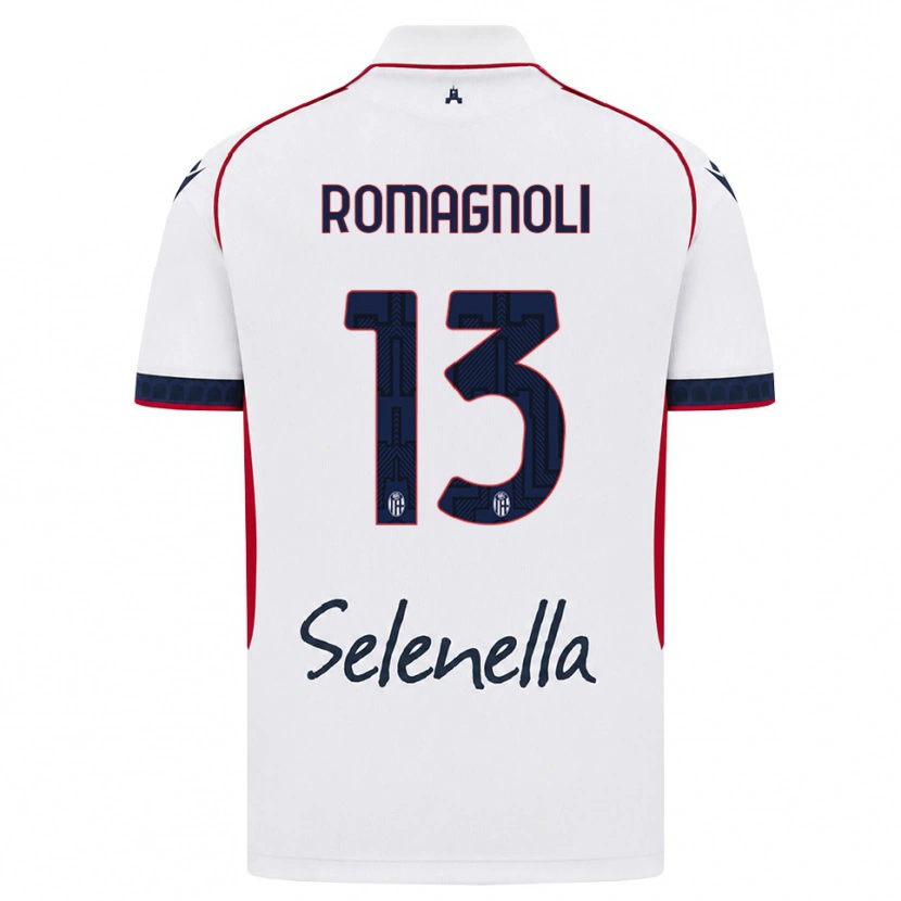 Danxen Kvinder Andrea Romagnoli #13 Hvid Rød Kongelig Blå Udebane Spillertrøjer 2026/27 Trøje T-Shirt