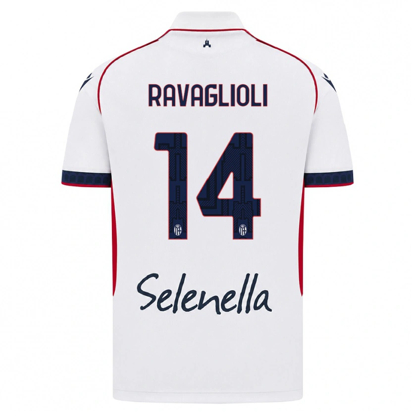Danxen Kvinder Tommaso Ravaglioli #14 Hvid Rød Kongelig Blå Udebane Spillertrøjer 2026/27 Trøje T-Shirt