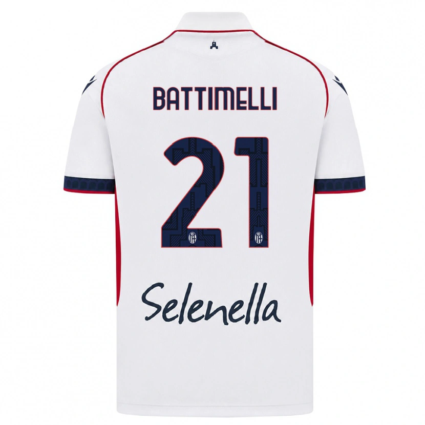 Danxen Kvinder Giuseppe Battimelli #21 Hvid Rød Kongelig Blå Udebane Spillertrøjer 2026/27 Trøje T-Shirt
