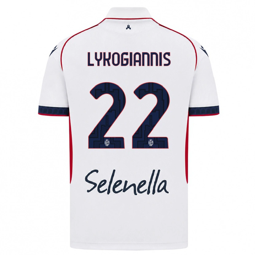 Danxen Kvinder Charalampos Lykogiannis #22 Hvid Rød Kongelig Blå Udebane Spillertrøjer 2026/27 Trøje T-Shirt