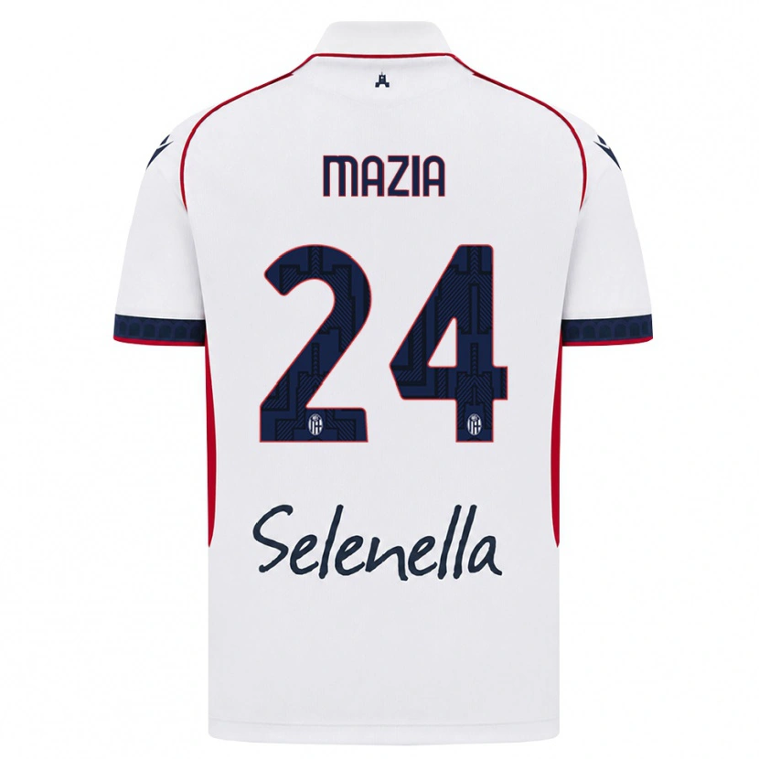 Danxen Kvinder Andrea Mazia #24 Hvid Rød Kongelig Blå Udebane Spillertrøjer 2026/27 Trøje T-Shirt