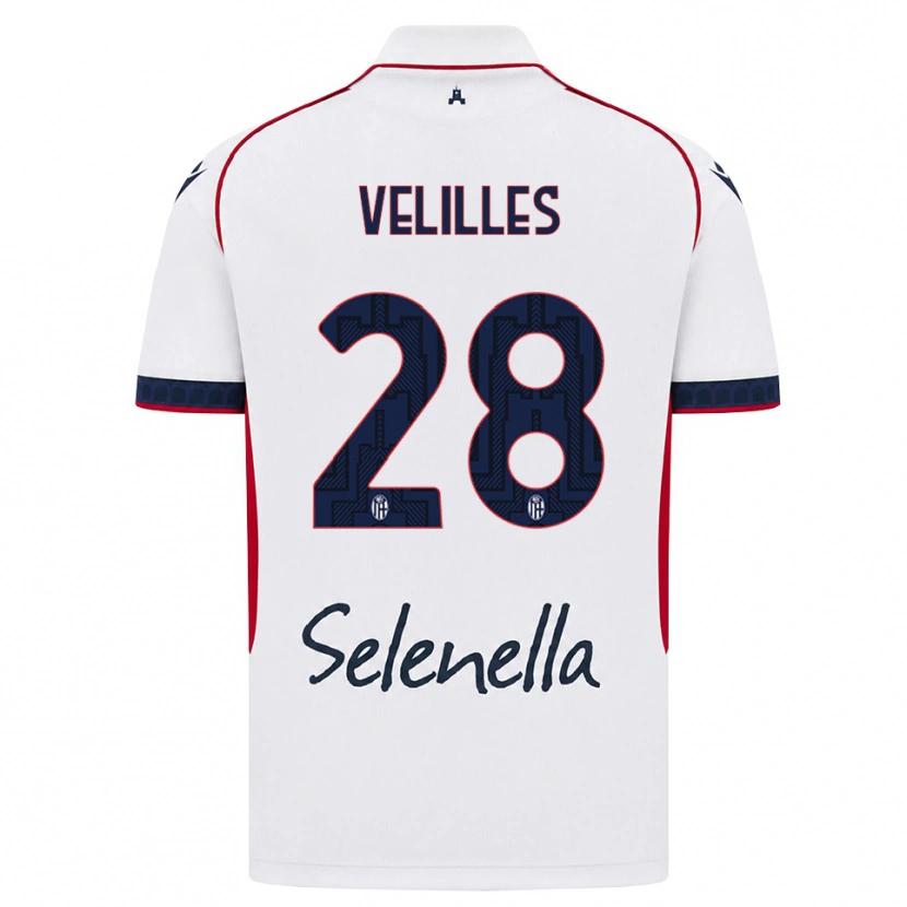 Danxen Kvinder Aarón Velilles #28 Hvid Rød Kongelig Blå Udebane Spillertrøjer 2026/27 Trøje T-Shirt