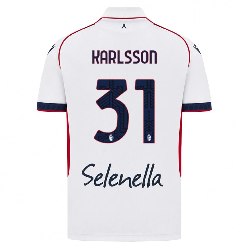 Danxen Kvinder Kazper Karlsson #31 Hvid Rød Kongelig Blå Udebane Spillertrøjer 2026/27 Trøje T-Shirt