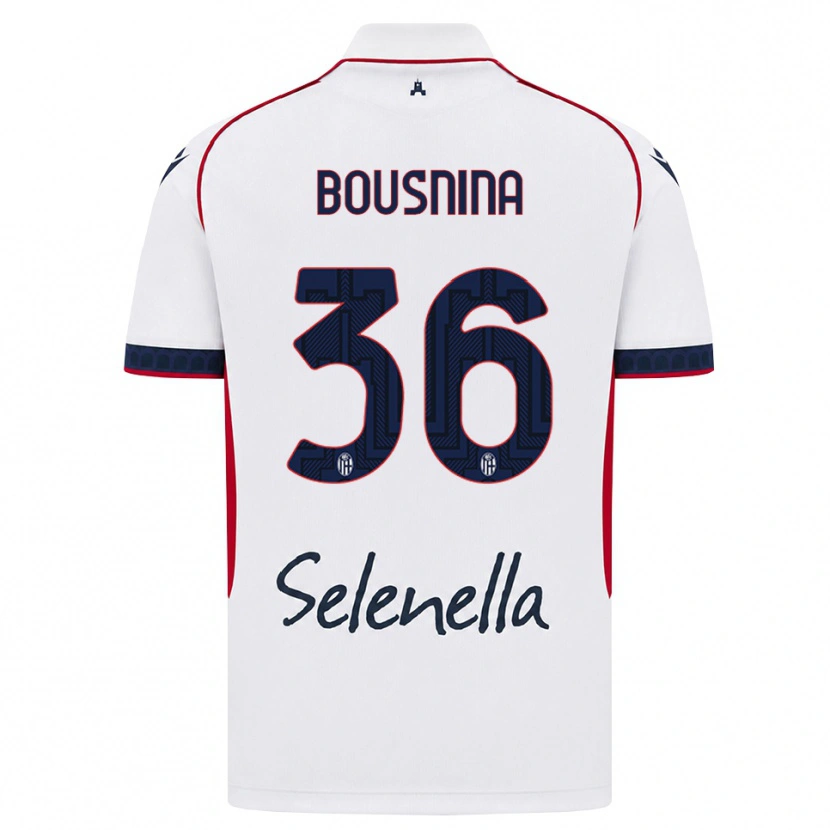 Danxen Kvinder Farès Bousnina #36 Hvid Rød Kongelig Blå Udebane Spillertrøjer 2026/27 Trøje T-Shirt