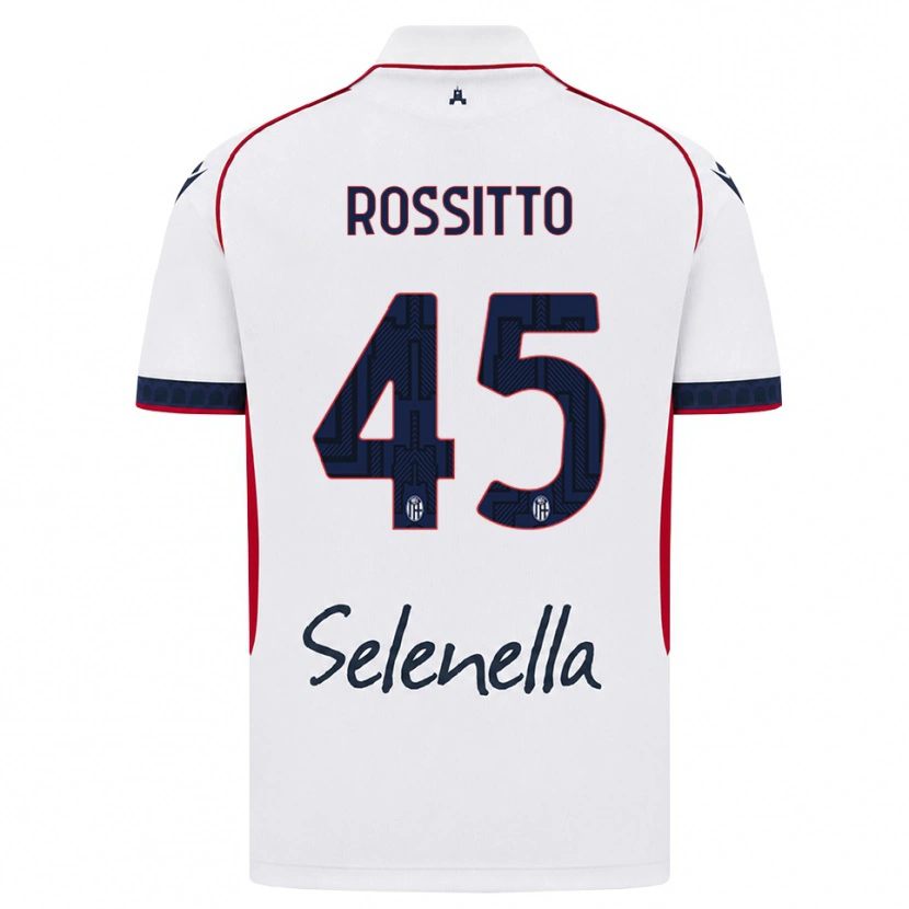 Danxen Kvinder Niccoló Rossitto #45 Hvid Rød Kongelig Blå Udebane Spillertrøjer 2026/27 Trøje T-Shirt