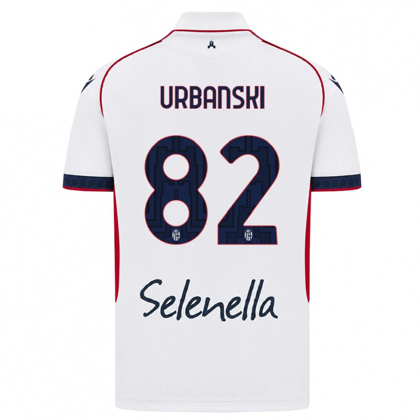 Danxen Kvinder Kacper Urbanski #82 Hvid Rød Kongelig Blå Udebane Spillertrøjer 2026/27 Trøje T-Shirt