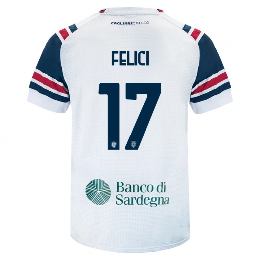 Danxen Kvinder Mattia Felici #17 Hvid Rød Grøn Udebane Spillertrøjer 2026/27 Trøje T-Shirt