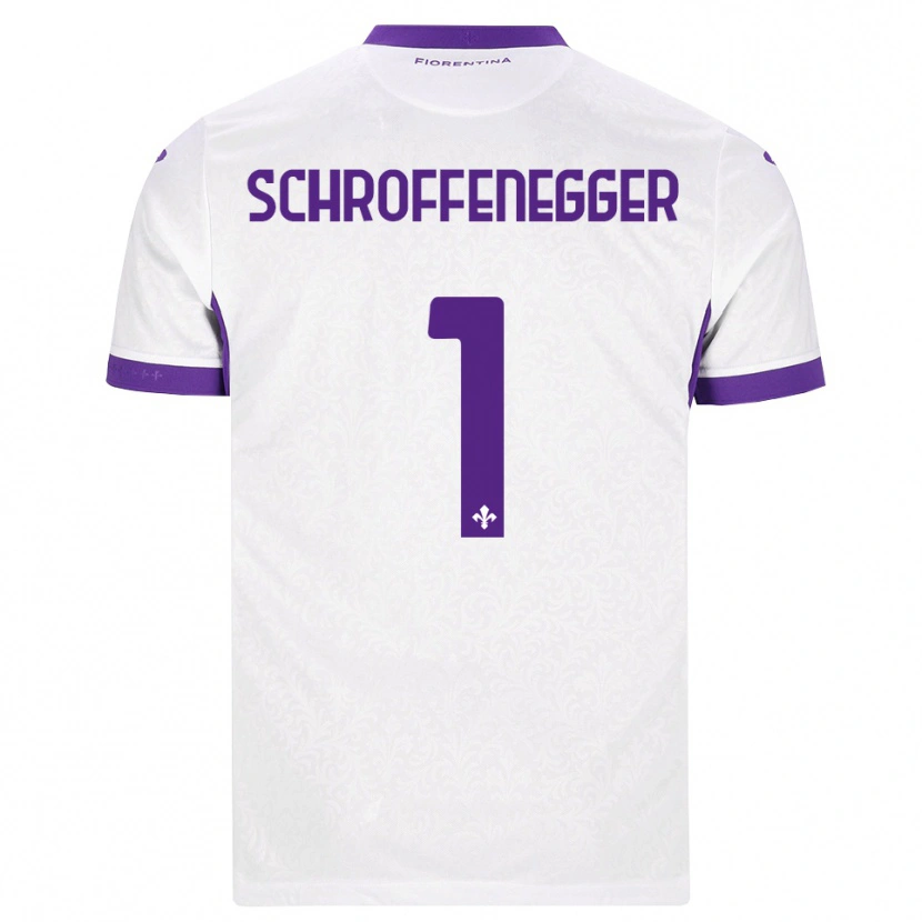 Danxen Kvinder Katja Schroffenegger #1 Hvid Lilla Udebane Spillertrøjer 2026/27 Trøje T-Shirt