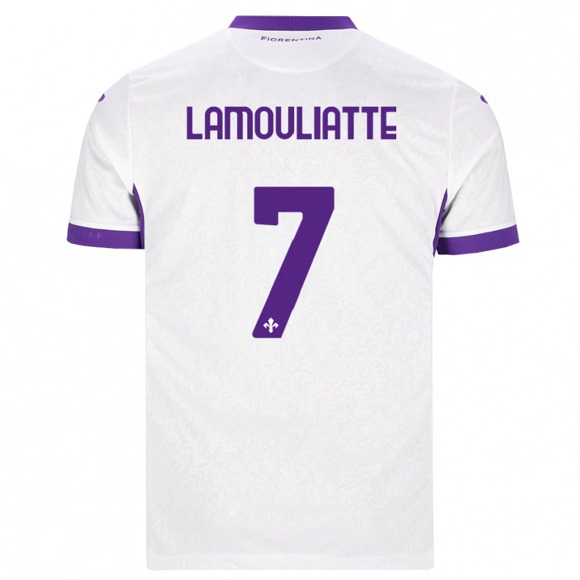 Danxen Kvinder Hugo Lamouliatte #7 Hvid Lilla Udebane Spillertrøjer 2026/27 Trøje T-Shirt