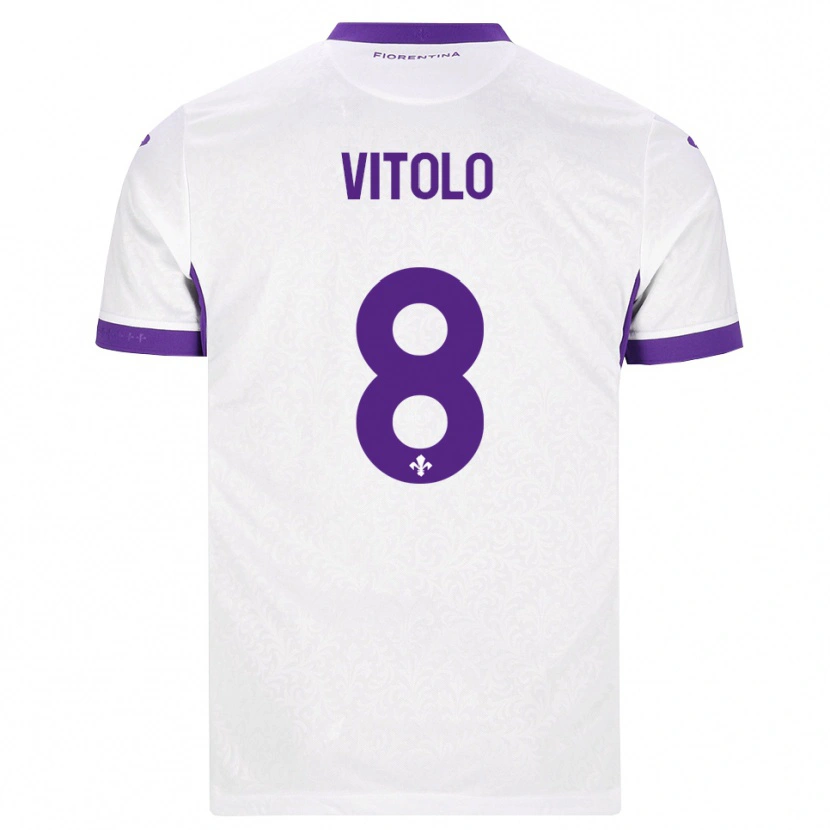 Danxen Kvinder Federico Vitolo #8 Hvid Lilla Udebane Spillertrøjer 2026/27 Trøje T-Shirt
