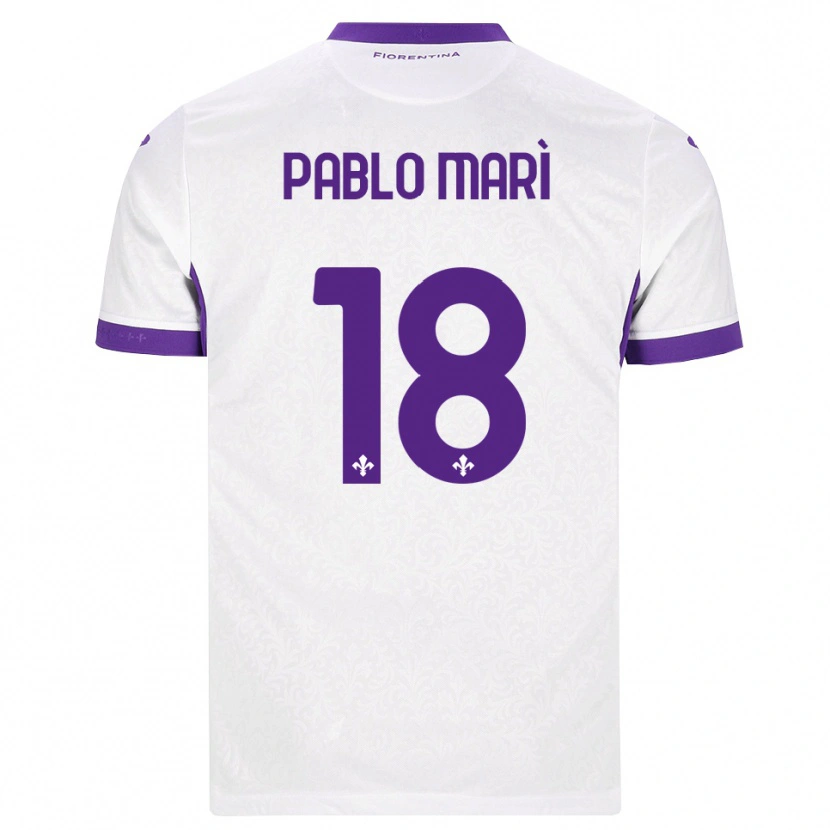 Danxen Kvinder Pablo Marí #18 Hvid Lilla Udebane Spillertrøjer 2026/27 Trøje T-Shirt