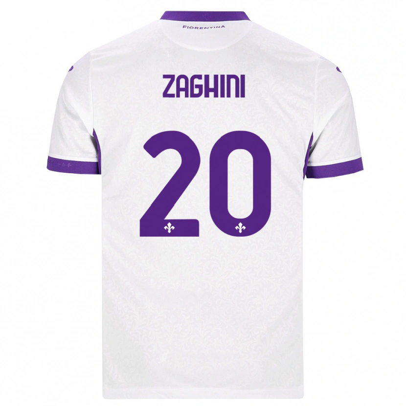 Danxen Kvinder Alice Zaghini #20 Hvid Lilla Udebane Spillertrøjer 2026/27 Trøje T-Shirt