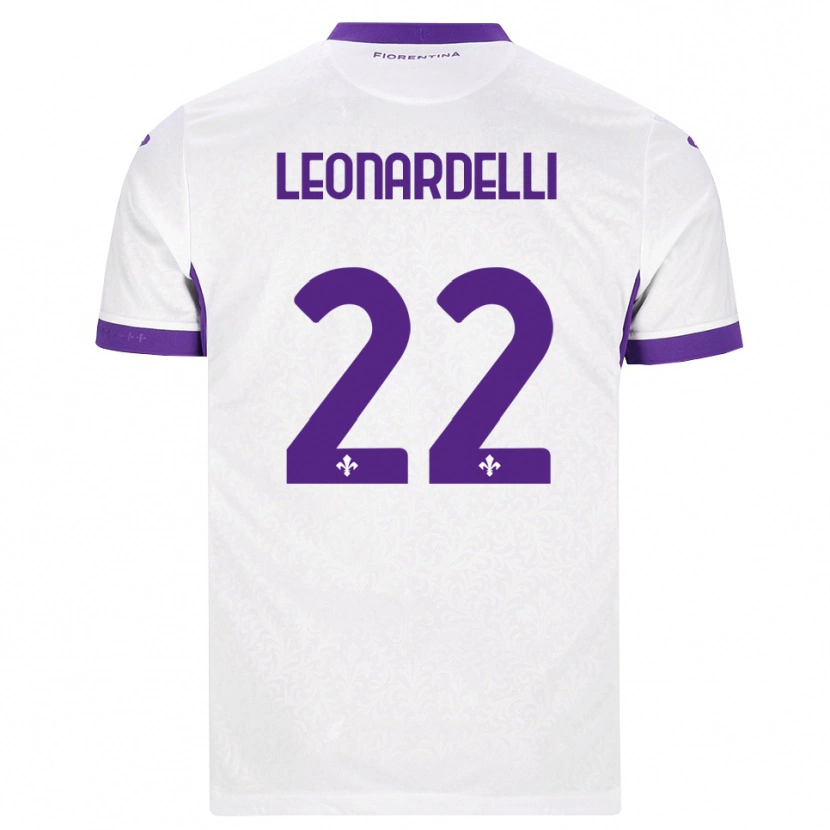 Danxen Kvinder Pietro Leonardelli #22 Hvid Lilla Udebane Spillertrøjer 2026/27 Trøje T-Shirt