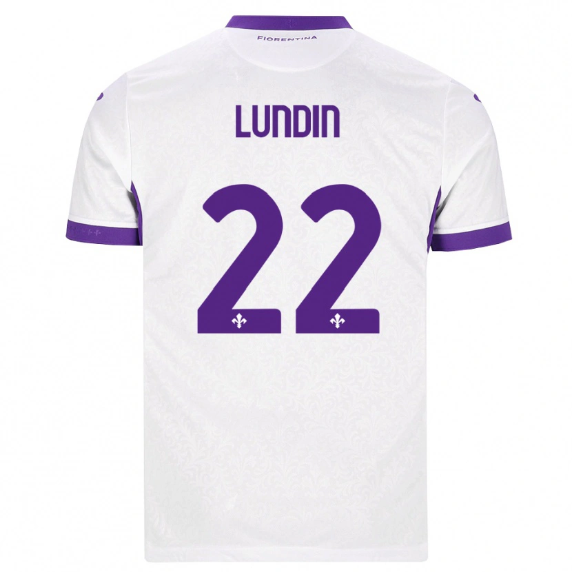 Danxen Kvinder Karin Lundin #22 Hvid Lilla Udebane Spillertrøjer 2026/27 Trøje T-Shirt