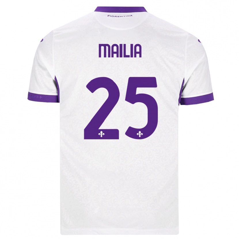 Danxen Kvinder Siria Mailia #25 Hvid Lilla Udebane Spillertrøjer 2026/27 Trøje T-Shirt